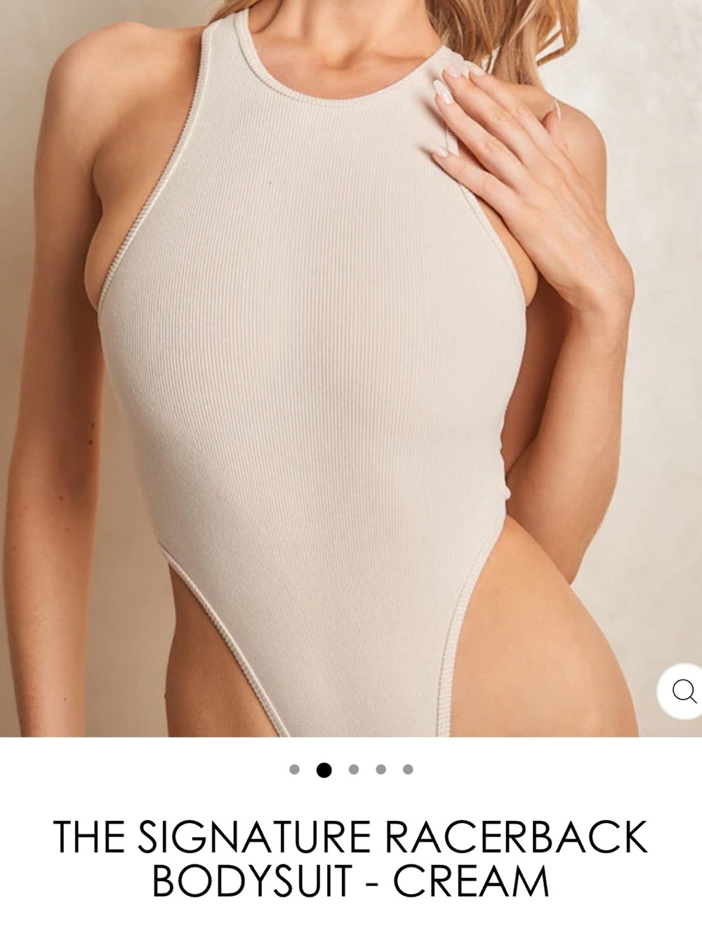 Signature Racerback Bodysuit - Cream